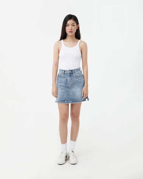 Penny Lane Mini Skirt - Fade Blue Wash