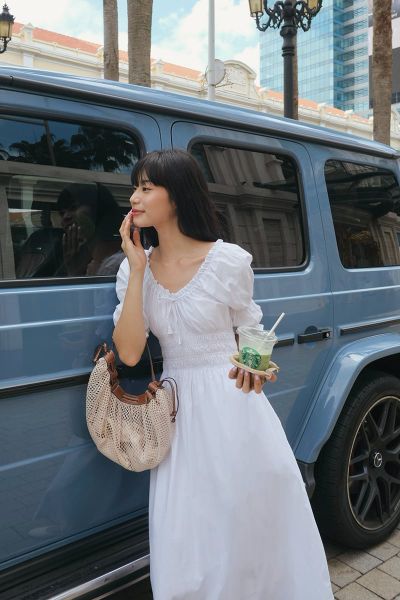 Đầm Country Dress - White Poplin