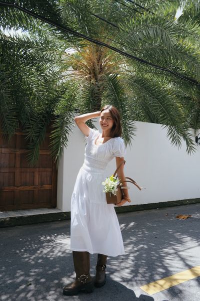 Đầm The Muse Dress - White Poplin