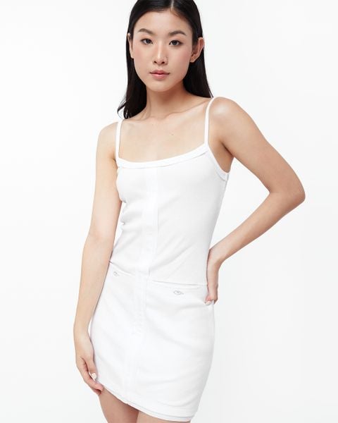 Rib Mini Dress - White