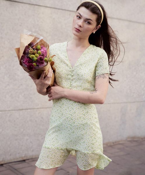 Sunnie Dress - Green Flower