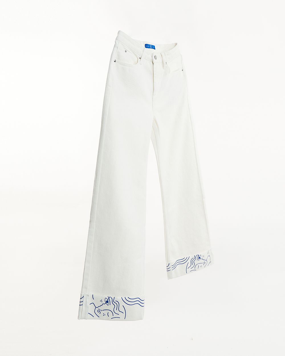 Brooklyn Cuffed Jeans - Blue Print