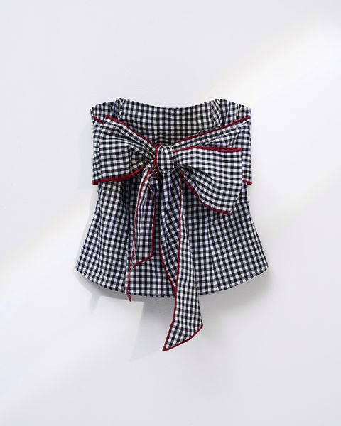 Áo Bow Top - Black Gingham