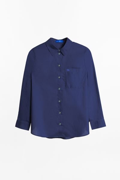 Áo New Pocket Oversize Shirt - Navy Poplin 110