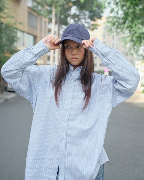 Áo Boyfriend Big Shirt - Premium Golden Blue