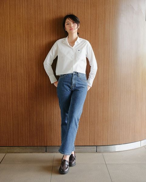 Áo Paris Crop Shirt - White