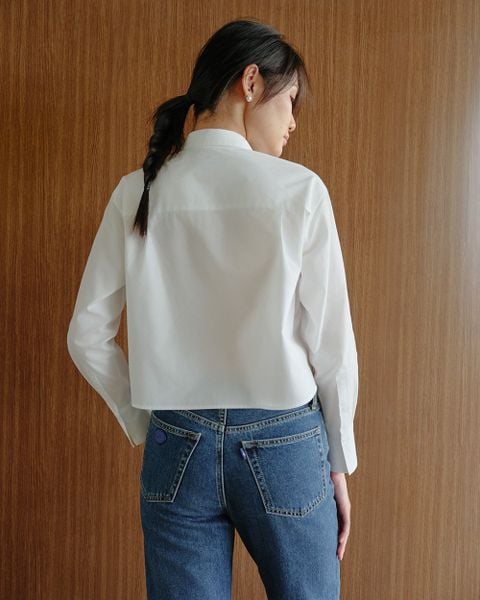 Áo Paris Crop Shirt - White