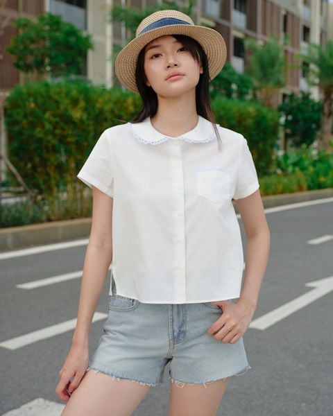 Áo Ruby Jane Shirt - Lace White