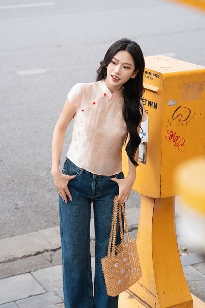 Áo Cánh Lụa Tơ Tằm - Hồng Dâu