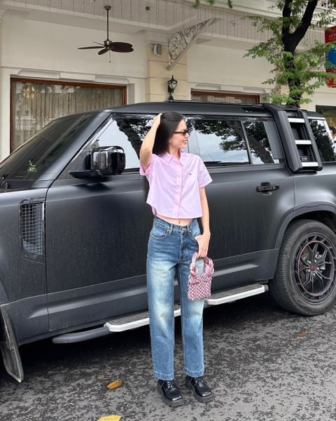 Áo Poplin Boxy Shirt - Pink Cotton 110