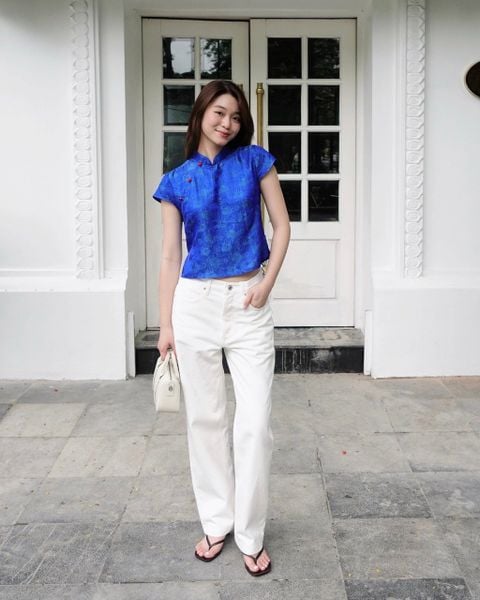 Áo Cánh Lụa Tơ Tằm - Xanh Blue