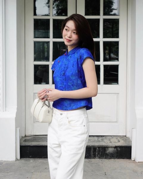 Áo Cánh Lụa Tơ Tằm - Xanh Blue
