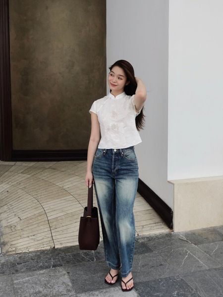 Áo Cánh Lụa Tơ Tằm - Trắng