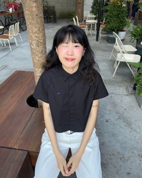 Áo Poplin Boxy Shirt - Black