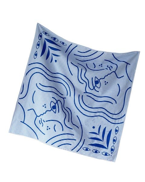 Khăn Blue Iconic Bandana - WaterBlue Gingham