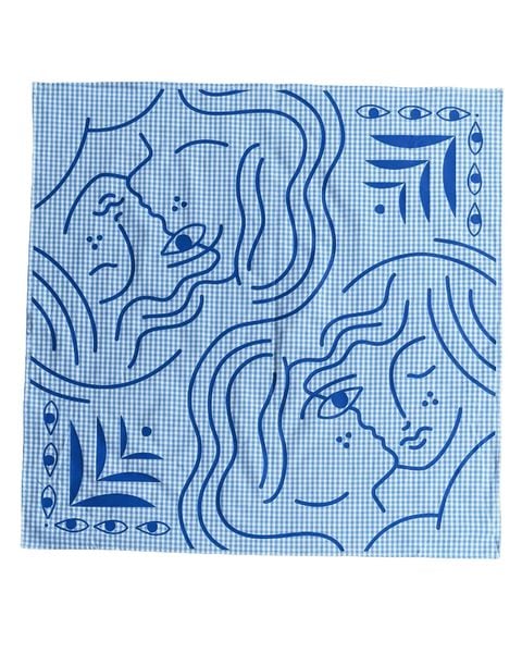 Khăn Blue Iconic Bandana - WaterBlue Gingham