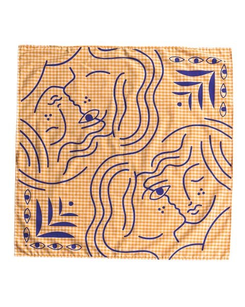 Khăn Blue Iconic Bandana - Orange Gingham