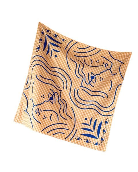 Khăn Blue Iconic Bandana - Orange Gingham