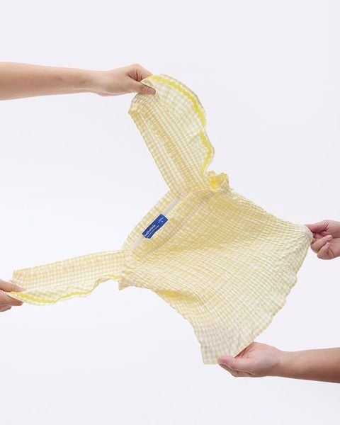 Áo Girly Top - Yellow Gingham ZigZag