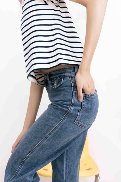 Áo Thun Sọc Everyday Tee - White Navy Stripe