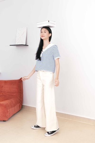 Quần City Wide Leg Jeans - The Cream