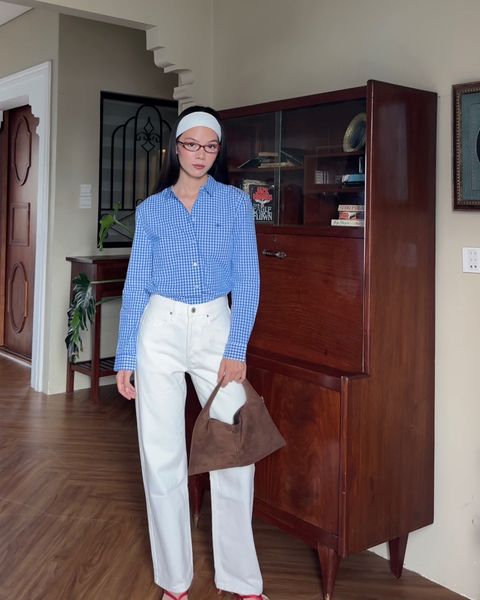 Áo The A Classic Shirt - Ocean Blue Gingham
