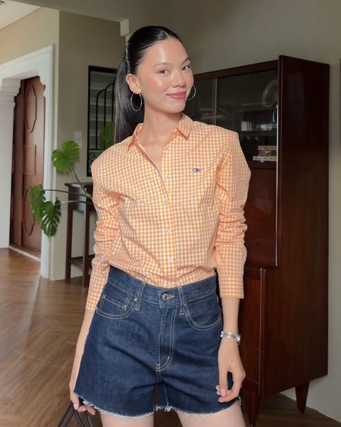 Áo Ultimate Classic Shirt - Orange Gingham