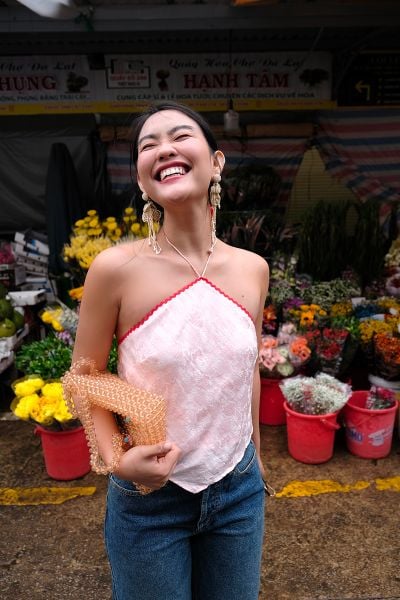 Yếm Lụa Tơ Tằm Thiếu Nữ - Hồng Dâu
