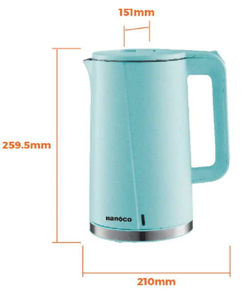 Bình đun siêu tốc Nanoco NKT1718G (Xanh)