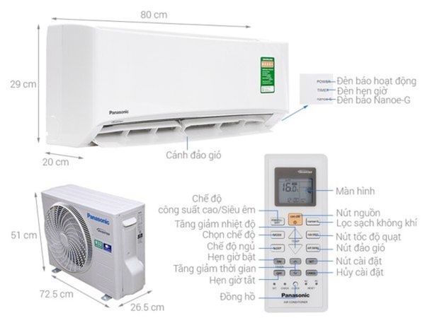 Máy lạnh 1 chiều inverter Panasonic 9000 BTU XPU9XKH-8 (Model 2021)