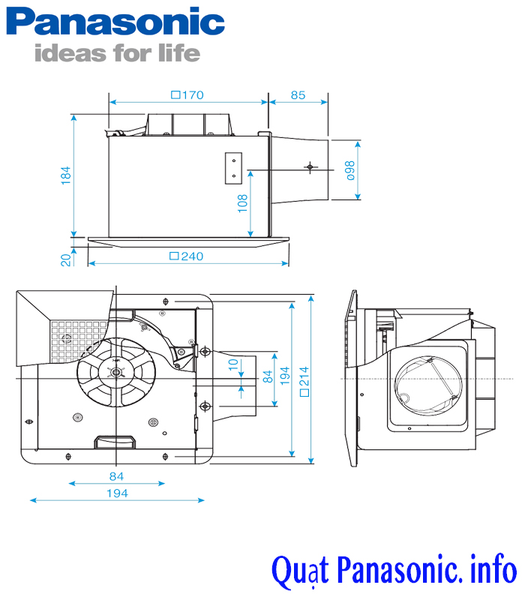 Quạt hút âm trần Panasonic FV-17CU8