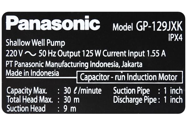 Máy bơm đẩy cao Panasonic GP-129JXK