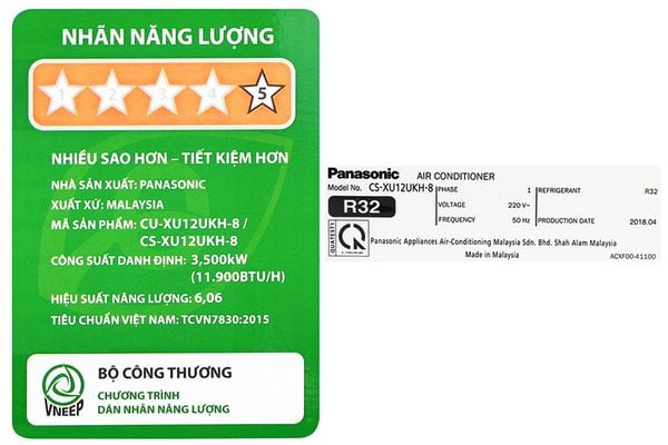 Máy lạnh Panasonic Inverter 1.5 HP CU/CS-XU12UKH-8