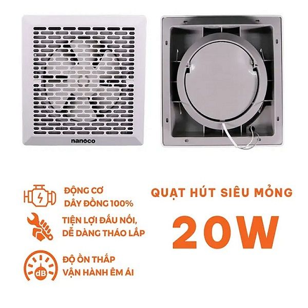 Quạt hút Nanoco siêu mỏng NMV2023