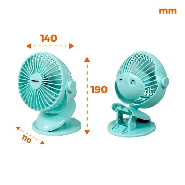 Quạt sạc kẹp Nanoco NRF5210G