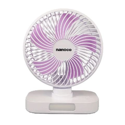 Quạt sạc điện Nanoco NRF6219W màu trắng