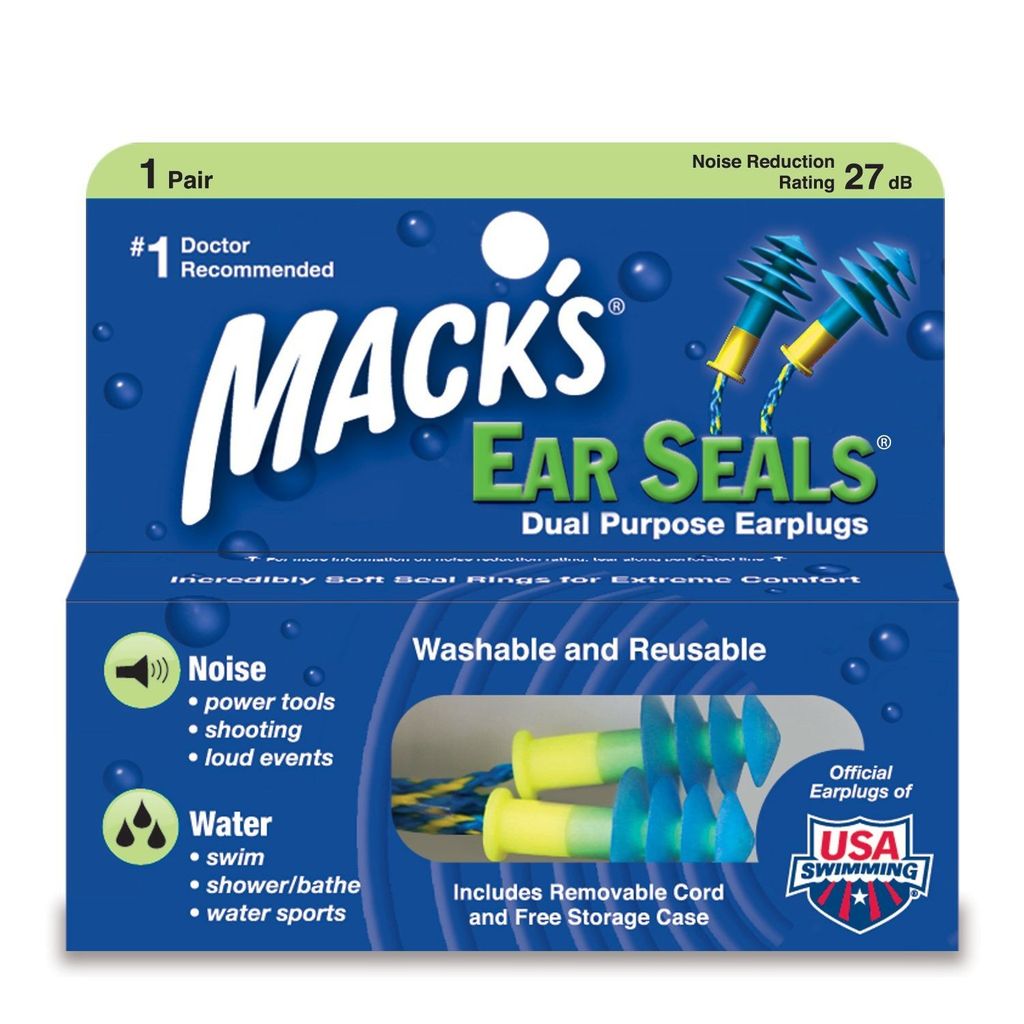 Bịt tai chống ồn chống nước bơi có dây Mack's Mỹ chính hãng