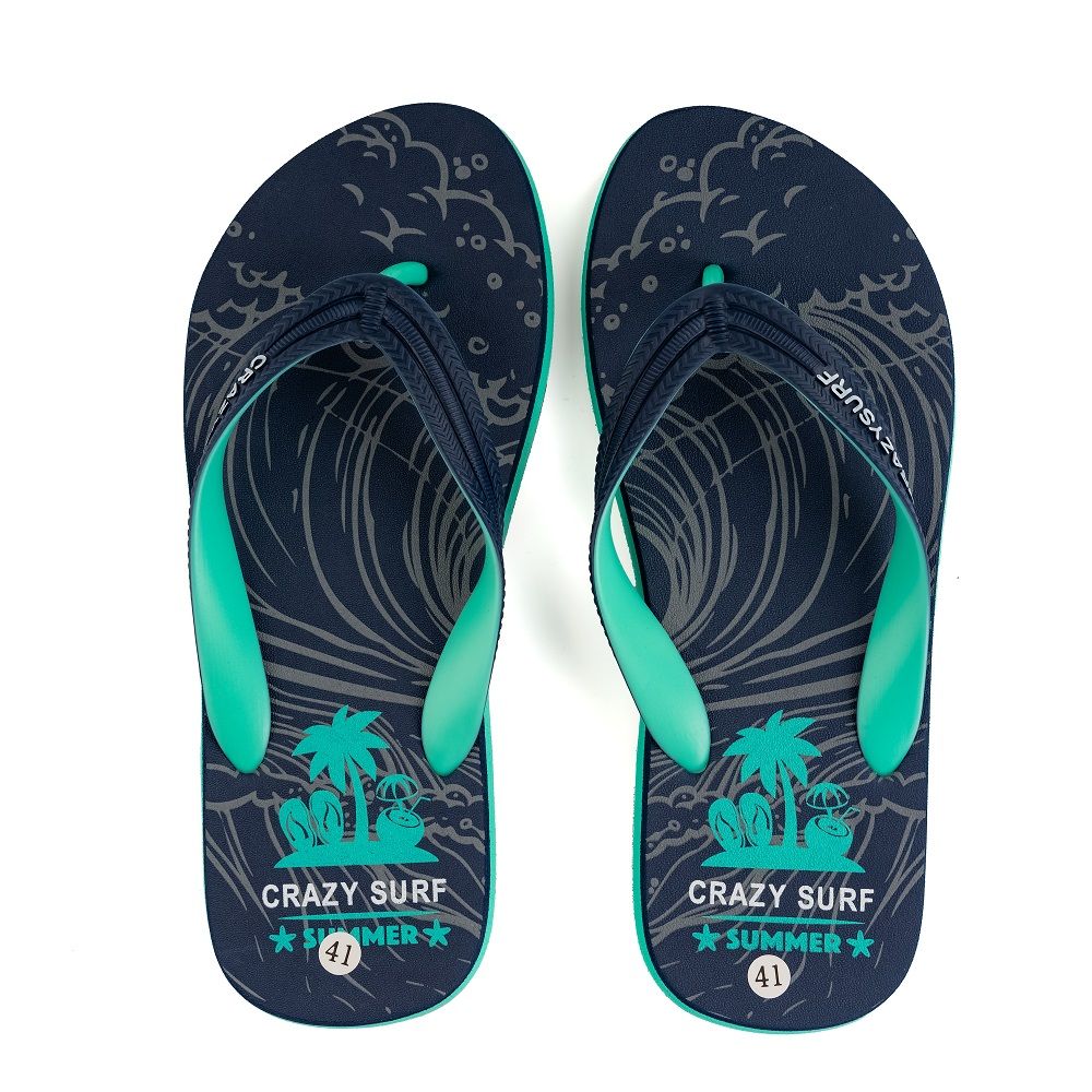 Dép đi biển nam chống trượt cây dừa Crazy Surf SUF-16 Xanh