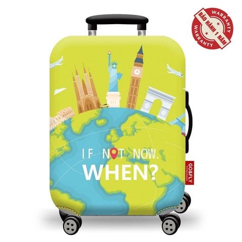 Túi bọc bảo vệ vali du lịch Go&Fly Earth (Vải dày) size 20 24 28 30