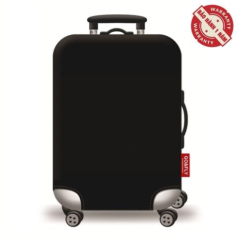 Túi bọc vali màu đen trơn Go&Fly (Vải dày) (Size 20 24 28)