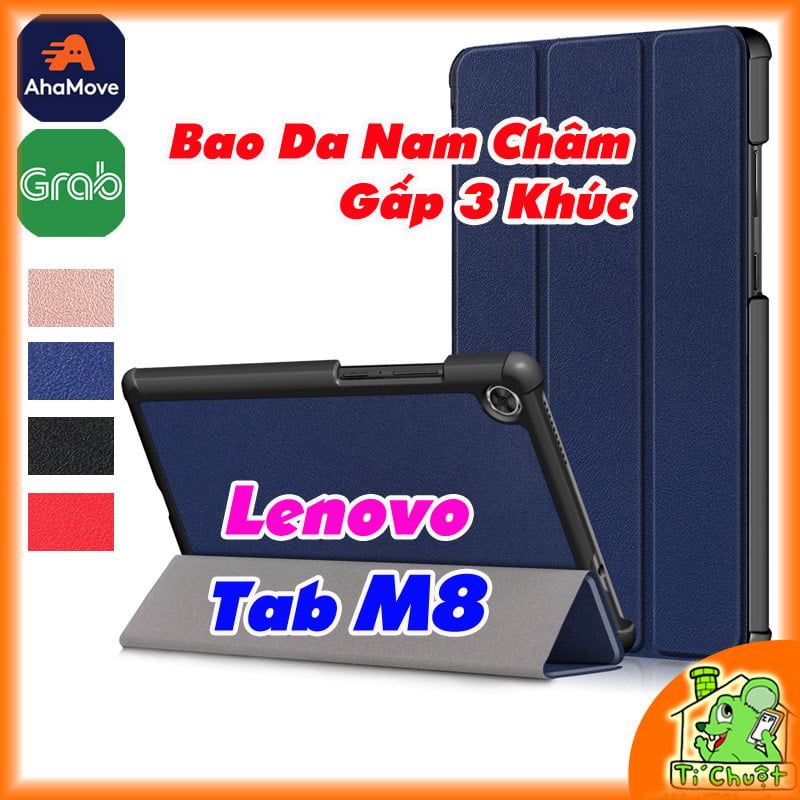 Bao da Lenovo Tab M8 8505/ M8 Gen 2/ Gen 3 Gấp 3 Khúc Lưng Cứng Có Nam Châm