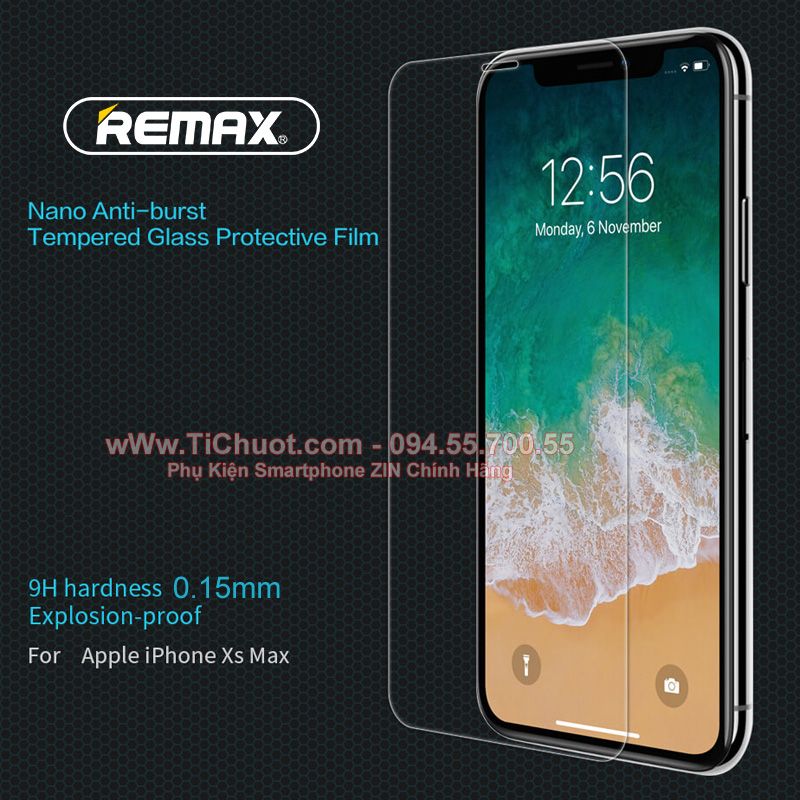 Kính CL iPhone 11 Pro Max/ XS MAX REMAX mỏng 0.15mm - KO FULL, 9H-2.5D