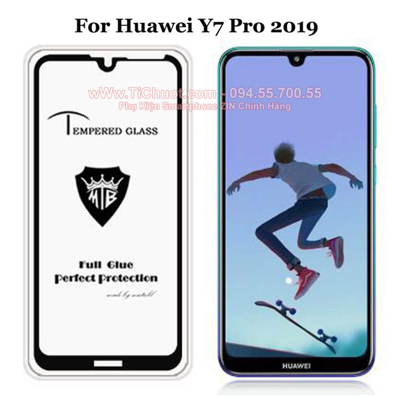 Kính CL Huawei Y7 PRO 2019 FULL màn,FULL KEO Silicon