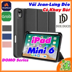 Bao da iPad Mini 6 DUX DUCIS DOMO Series Lưng Dẻo Vải Jean Có Khay Bút