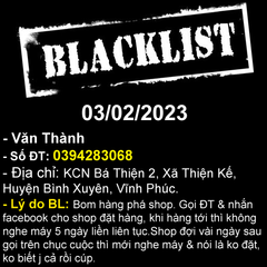 Blacklist - Văn Thành 0394283068 lừa đảo đặt hàng