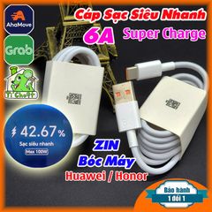 Cáp Sạc Siêu Nhanh 6A Huawei Honor SuperCharge Lõi Màu Cam ZIN Chính Hãng
