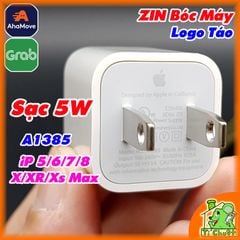 Sạc iPhone 5W Vuông Chấu Dẹt Logo Táo ZIN Chính Hãng Theo Máy A1385