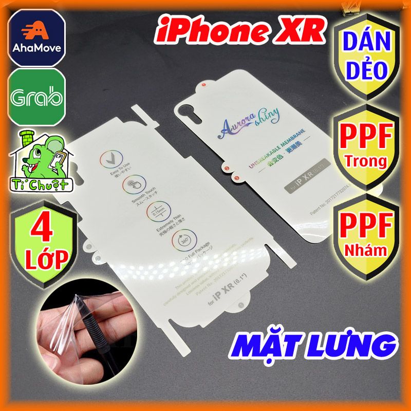 Dán PPF iPhone XR Mặt Sau Cường Lực Dẻo Trong Suốt