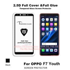Kính CL OPPO F7 Youth FULL Màn,FULL KEO Silicon