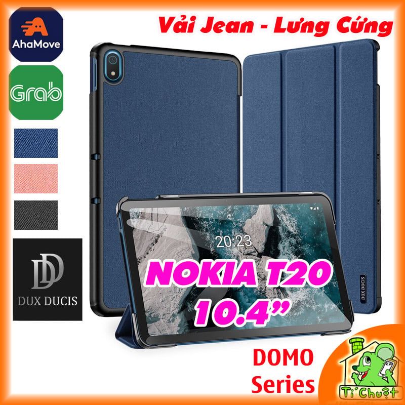 Bao da NOKIA T20 DUX DUCIS DOMO Series Lưng Cứng Vải Jean